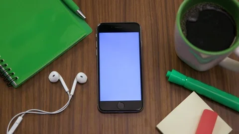 Top down shot off an office work desk environment Stock Footage 119982374