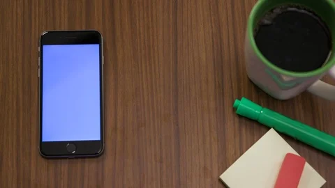 Top down shot off an office work desk environment Stock Footage 119982629