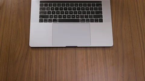 Top down shot off an office work desk environment Stock Footage 119982943