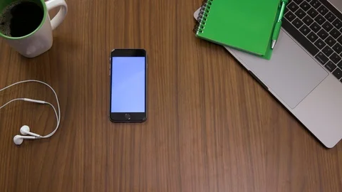 Top down shot off an office work desk environment Stock Footage 119983122