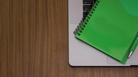 Top down shot off an office work desk environment Stock Footage 119983421