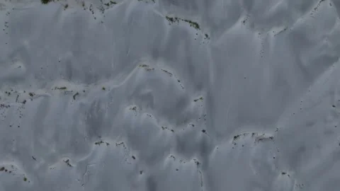 Top down slide above exposed Po River sandbars near Isola Serafini Italy Stock Footage 340604226