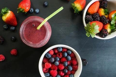 Top down smoothie Stock Photos