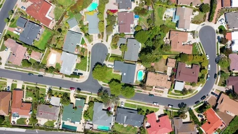 Top Down of Suburb of Rancho Palos Verdes Los Angeles California 스톡 동영상 140618506
