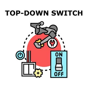Top down switch concept with on off button イラスト素材
