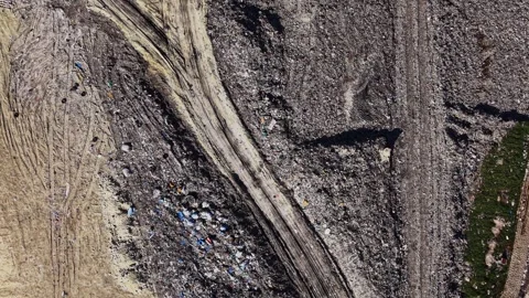 Top down texture of sorted garbage at a landfill facility Stock Footage 338187903