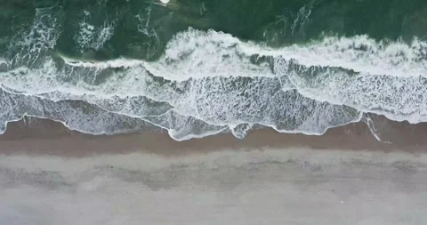 Top-Down Time-Lapse of Ocean Waves Creating Mesmerizing Water Patterns Stock Footage 340841501