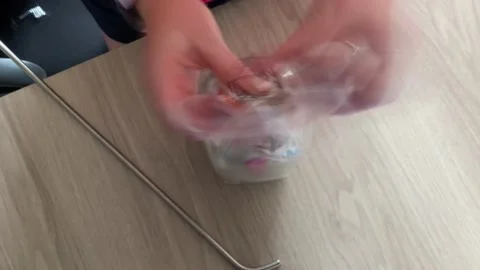 Top down timelapse of starting a new eco brick 스톡 동영상 160124994