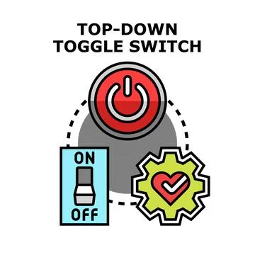 Top down toggle switch management control illustration Stock Illustration