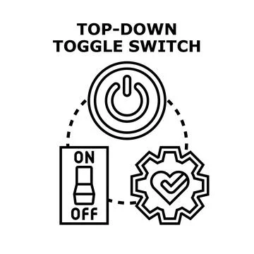 Top down toggle switch management control illustration Stock Illustration