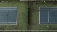 Top Down, Two Tennis Courts Stock Footage