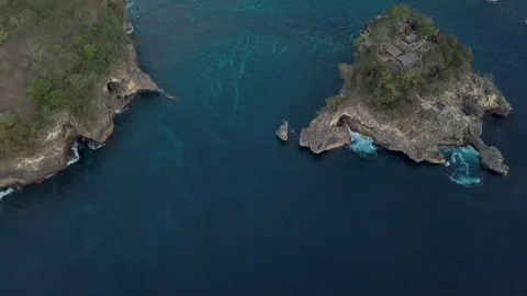 Top down vies of the small islands in the blue water aerial footage Stock Footage 101659317