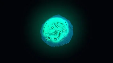 Top-Down View of Abstract Quantum Metal Sphere, 4K ProRes 422 HQ Stock-Footage 336746758