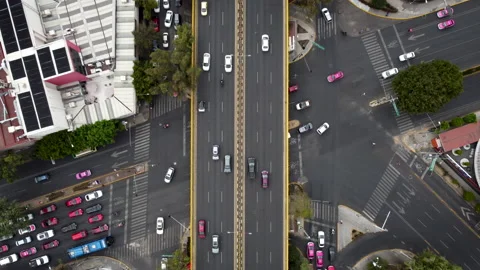 Top down view and reveal of Mexico City Stock Footage 152349955