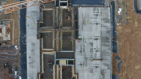 Top-Down View of Apartment Layout Under Construction 库存影片 315949462