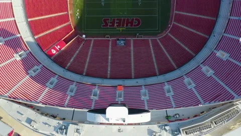 Top Down View of Arrowhead Stadium, Home, Stock Video