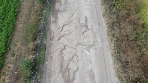 Top down view of an asphalt surface. Drone view in 4K. Stock Footage 161847181