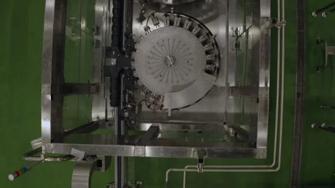 Top down view of automatic industrial machinery in production facility. Stock Footage 337164449
