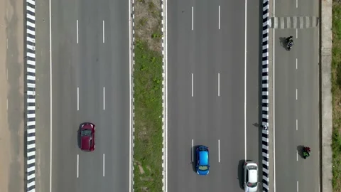 Top down view of Bangalore to Mysore highway. Stock-Footage 232332484