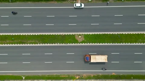 Top-down view of Bangalore to Mysore highway, Karnataka in India Stock Footage 275085929