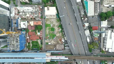 Top Down View in Bangkok Stock Footage 153616384