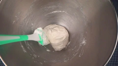 Top down view of batter being mixed Video stock 168471303