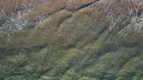 Top down view beach and sea. Aerial view of drone Stock Footage 233795088