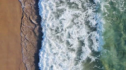Top down view beach and sea. Aerial view of drone Stock Footage 233795089