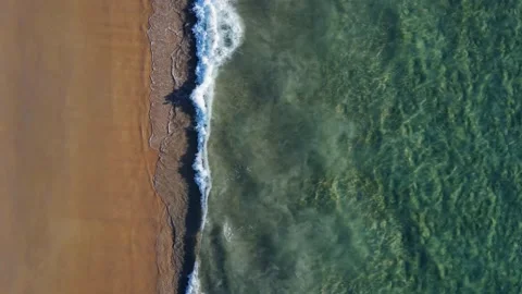 Top down view beach and sea. Aerial view of drone Stock Footage 233795096