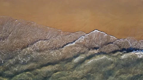 Top down view beach and sea. Aerial view of drone Stock Footage 233795132