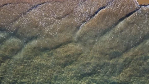 Top down view beach and sea. Aerial view of drone Stock Footage 233795149