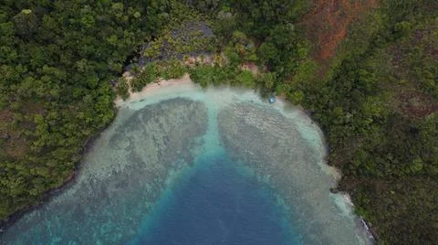 Top Down View of Beach and Reef Stock Photos