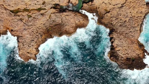 Top down view on beautiful seashore. Sardinia, Italy. Drone footage Stock Footage 283021608