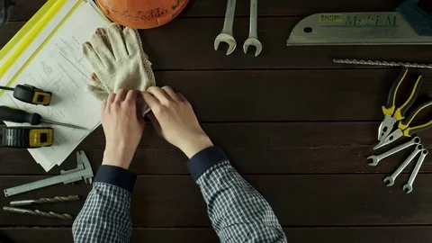 Top down view. The beginning of a wroking day Stock Footage 80048824