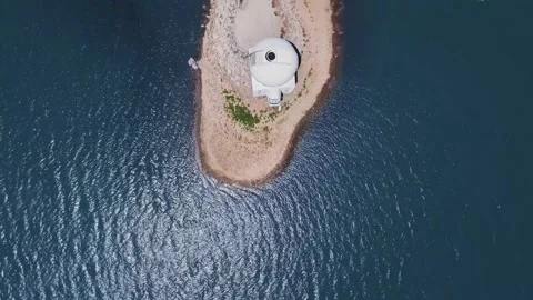 Top down view of Big Bear Solar observatory, Big Bear Lake, California, USA Stock-Footage 157222055