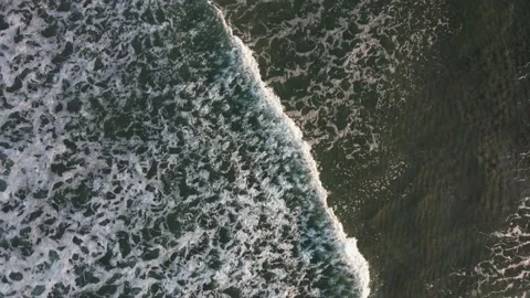 Top down view of Black Sea waters forming foaming waves. 4K Video Stock Footage 175924178