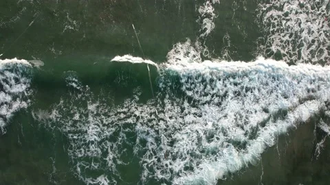 Top down view of Black Sea waters forming foaming waves. 4K Video Video stock 175933369