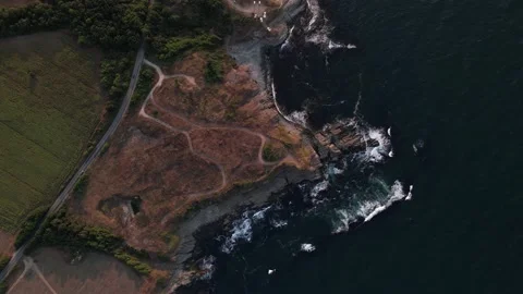 Top down view of Black Sea Coast. Ground textures from above. 4K Video Stock Footage 177080660