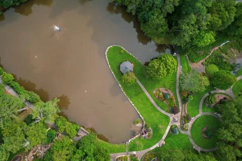 Top down view of Broyhill Park in Blowing Rock, NC Stock Photos