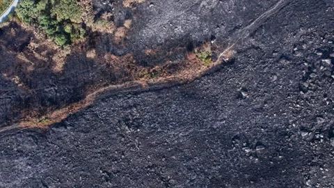 Top down view of burnt ground texture The Concept of Destruction Stock-Footage 322897909