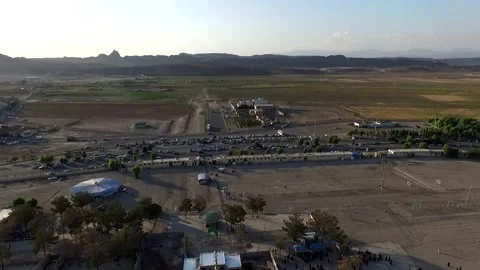 A top down view of the bustling Jamkaran mosque courtyard, stock footage. Stock Footage 304782959