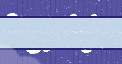 A top-down view of a car skidding on ice and crashing into an oncoming Vidéo 101650223