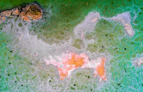 Top down view on Chaka salt lake Stock Photos