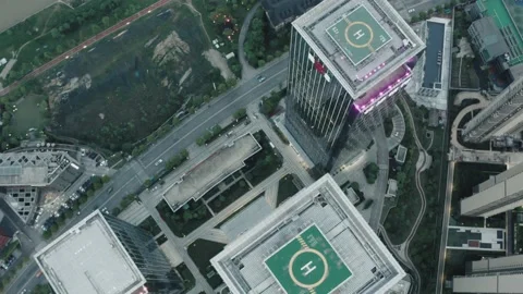 Top Down View of Changsha Bank Skyscrapers Video stock 167345039
