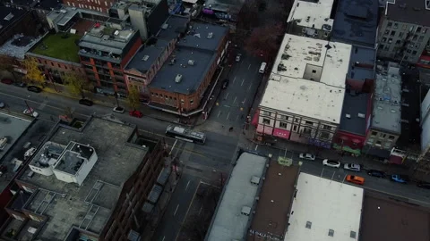 Top down view on a Chinatown district in Vancouver Stock Footage 143276501