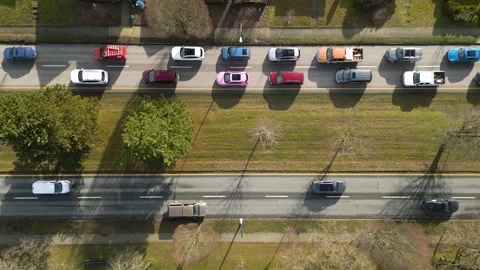 Top down view of city traffic. Stock Footage 234572872