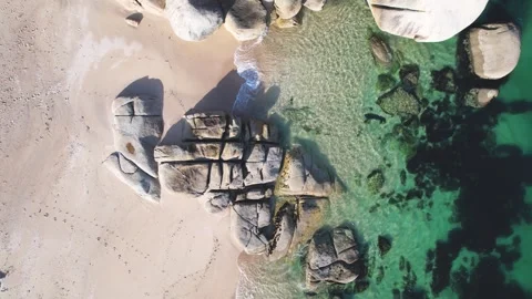 Top down view of clear ocean water and beach rocks The Concept of tropical .. Stock Footage 336269557