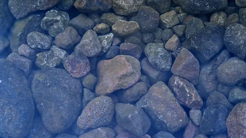 Top down view of clear water river Stock Footage 127713875