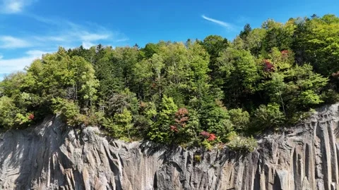 Top Down View | Cliff Edge | Rock Texture - 4K Aerial Video Stock Footage 329046777