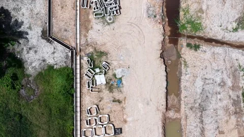 Top down view of concrete blocks Video stock 339856689